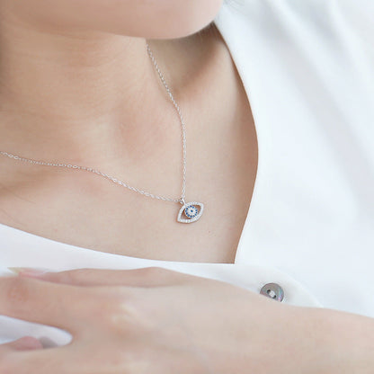 Silver Blue Eye Necklace