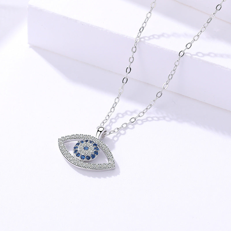 Silver Blue Eye Necklace