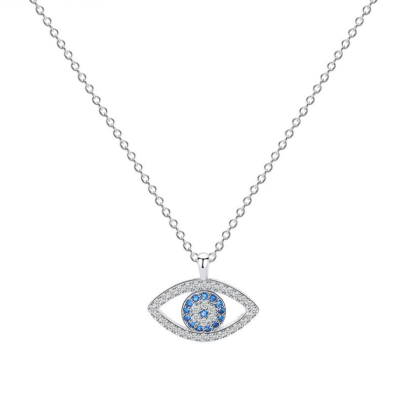 Silver Blue Eye Necklace
