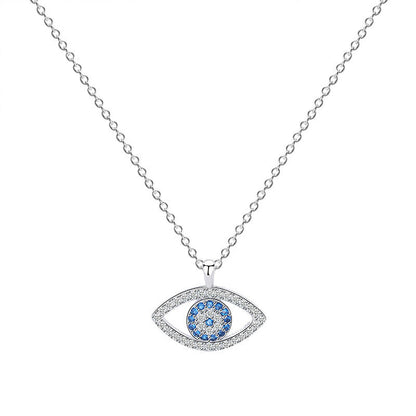 Silver Blue Eye Necklace