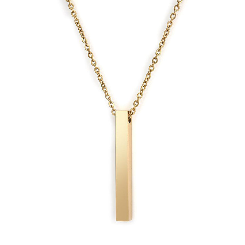 Unisex Minimalist Square Pendant Necklace