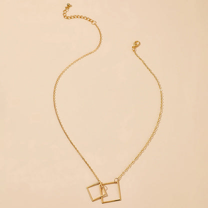 Square Alloy Ins Bohemian Fashion Single-Layer Necklace