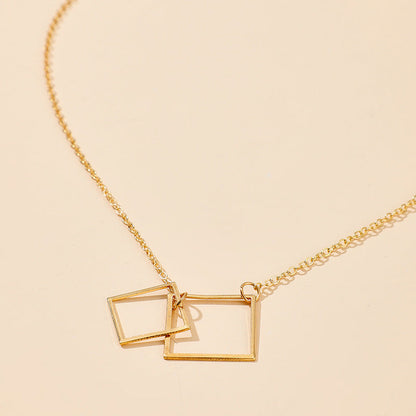 Square Alloy Ins Bohemian Fashion Single-Layer Necklace