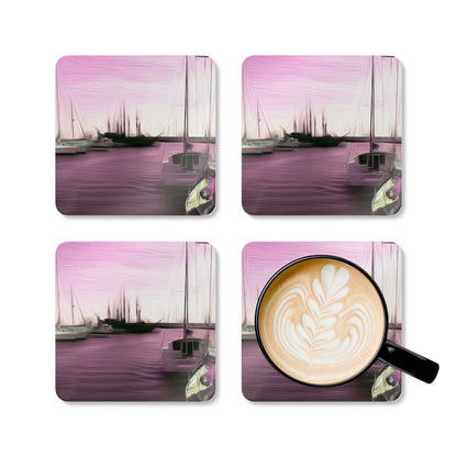 The Sleeping Yachts (at Evening) - Coaster Set