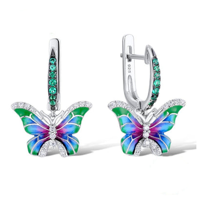 Colorful Epoxy Butterfly Ring Enamel Set