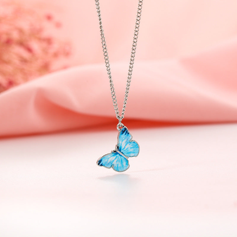 Blue Butterfly Necklace