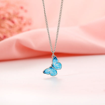 Blue Butterfly Necklace