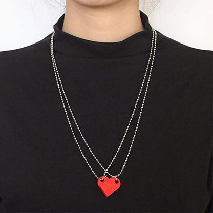 Brick Gift Heart Necklace, 2pcs Set