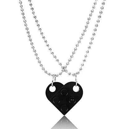 Brick Gift Heart Necklace, 2pcs Set