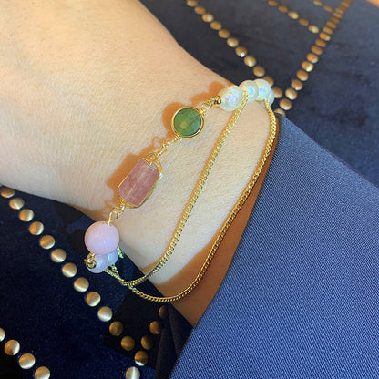 Pearl Strawberry Crystal Bracelet