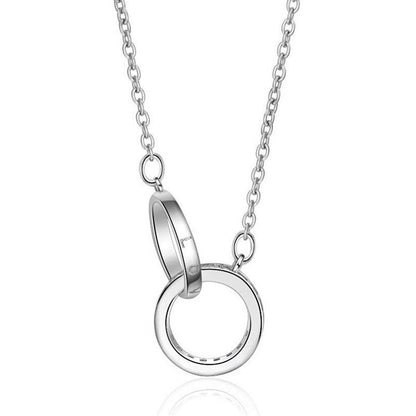 Double Ring Necklace Zircon