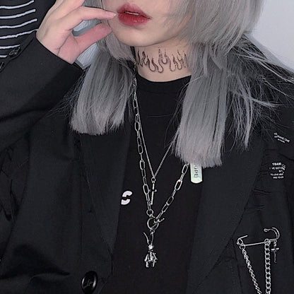 Multi-Layer Hip-Hop Cross Necklace