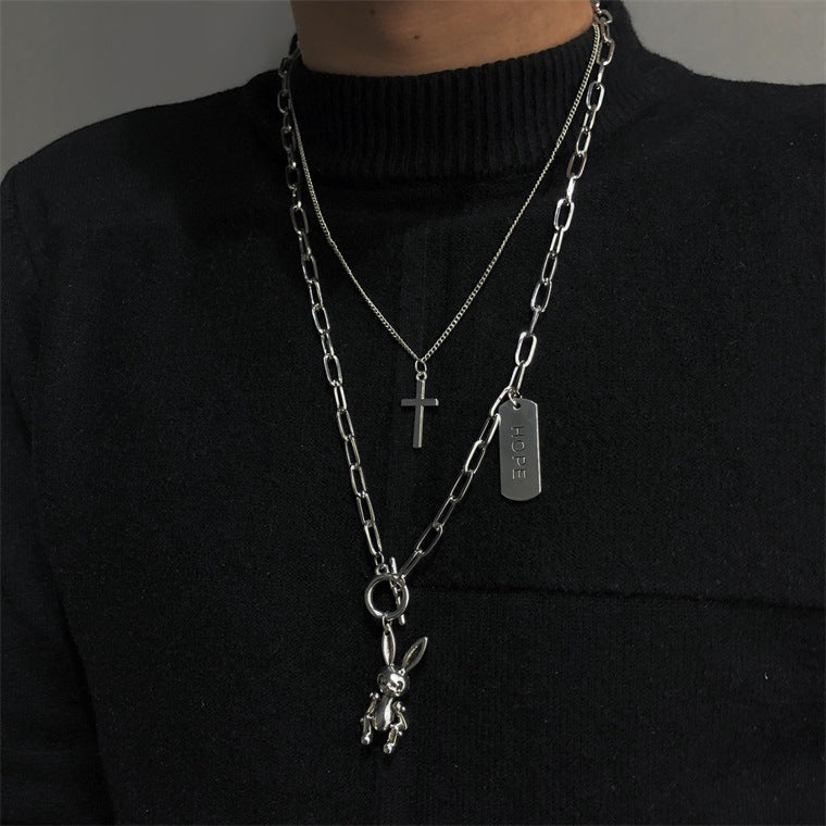 Multi-Layer Hip-Hop Cross Necklace