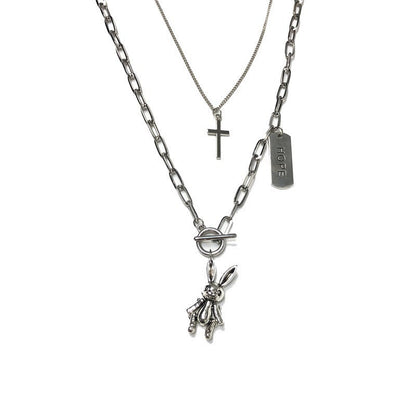Multi-Layer Hip-Hop Cross Necklace