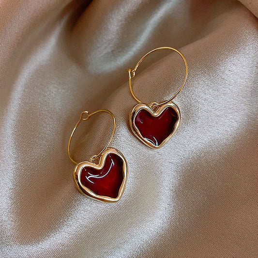 Versatile Heart-Shaped Alloy Earrings