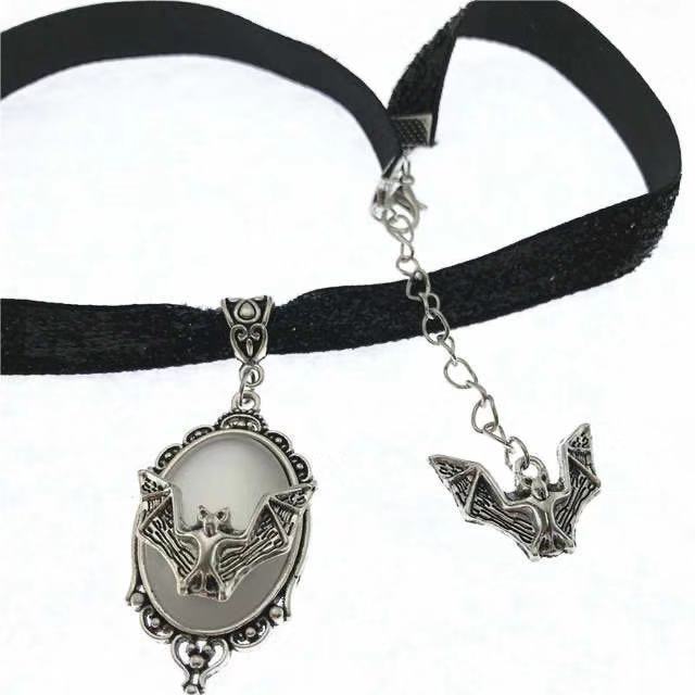 Gothic Bat Choker Necklace