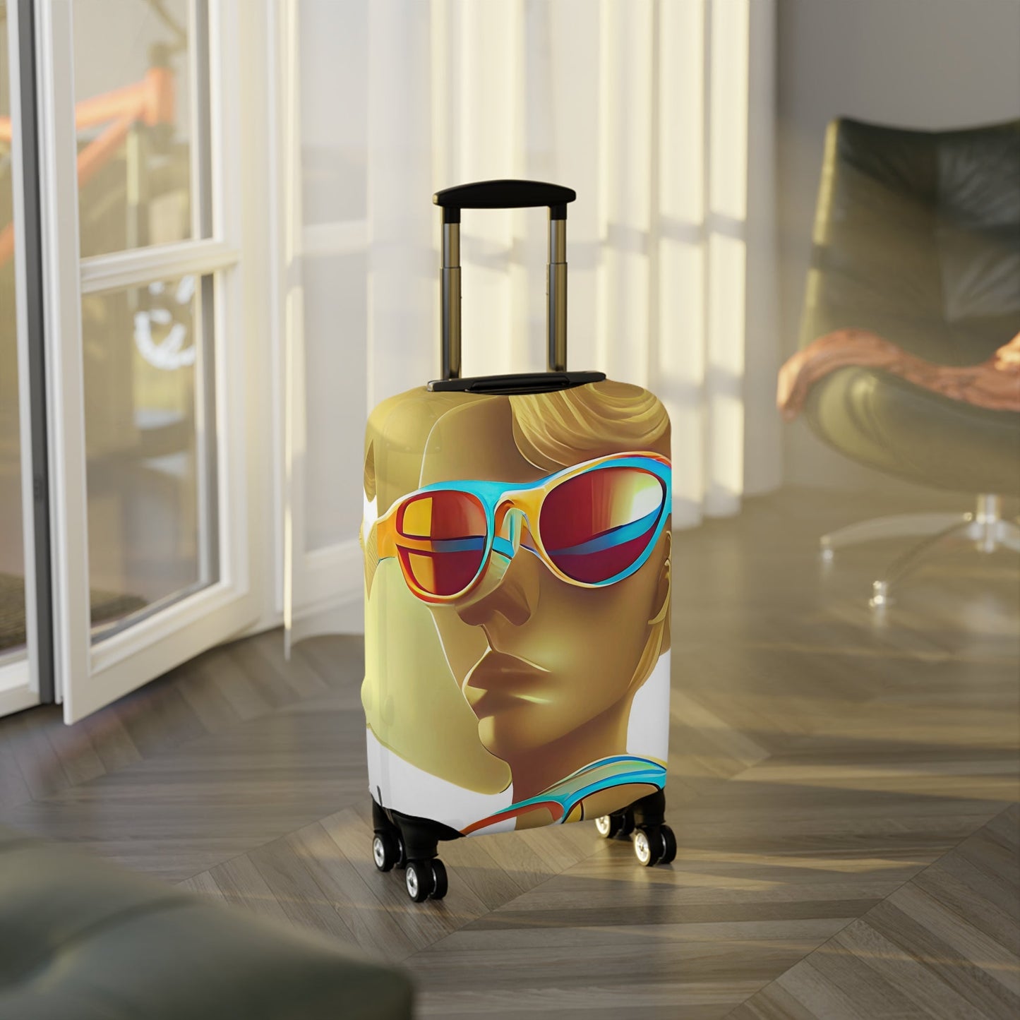 Retro Cool White – Protective Suitcase Cover