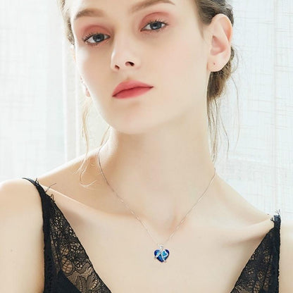 Ocean Heart Peach Heart Clavicle Necklace