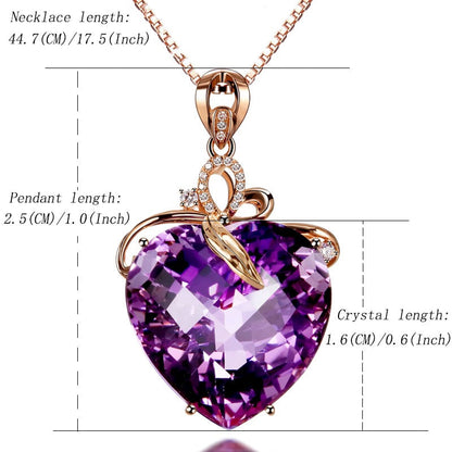Rose Gold Amethyst Pendant Necklace