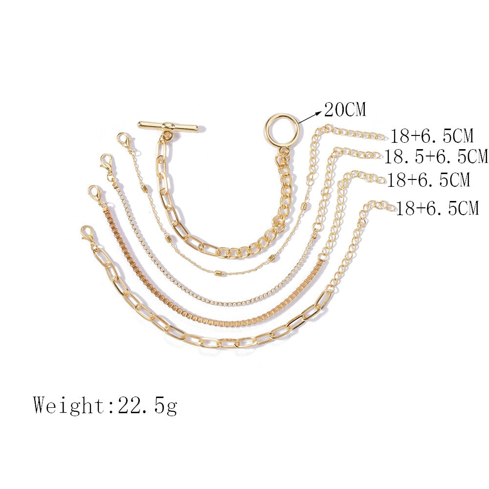5pcs Heart Infinity Love Jewellery Bracelet Set