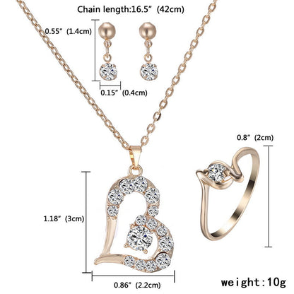 Heart Pendant Jewellery Set