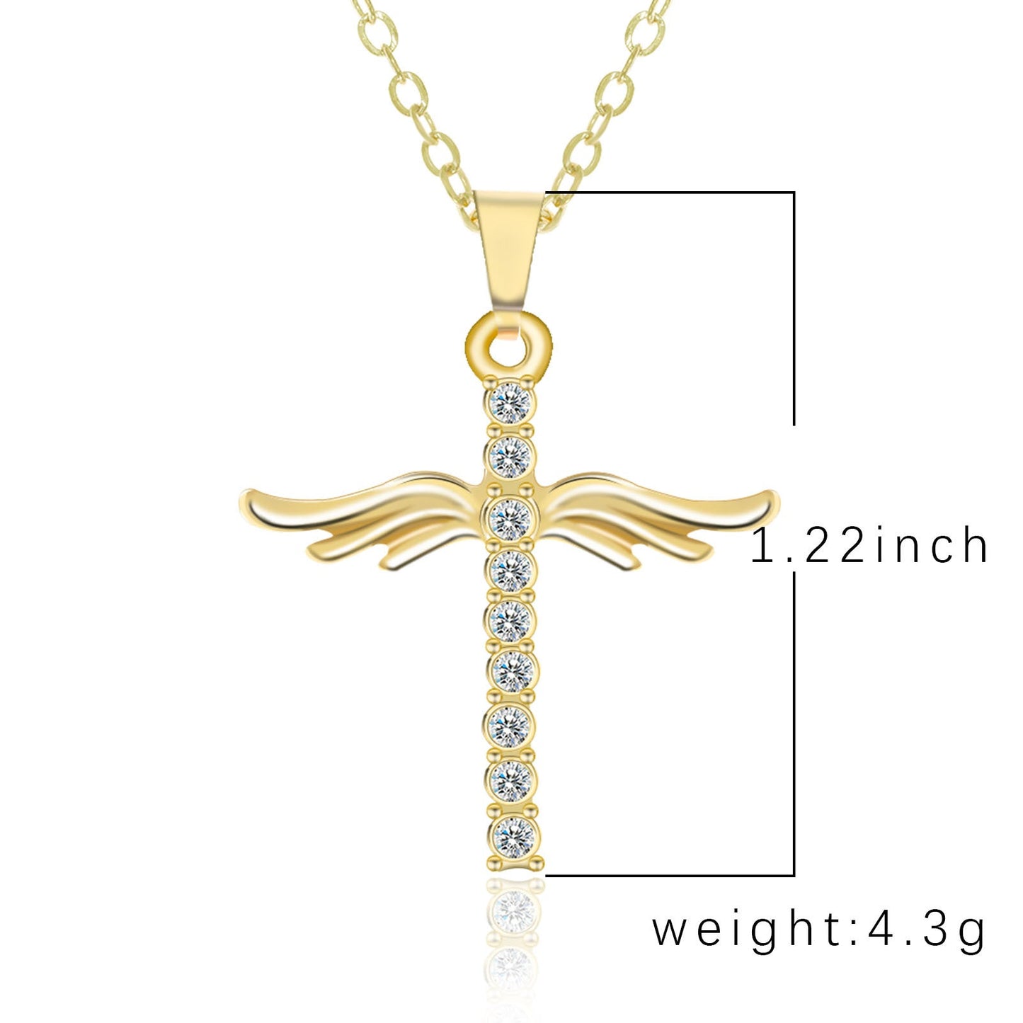 Angel Wings Cross Necklace