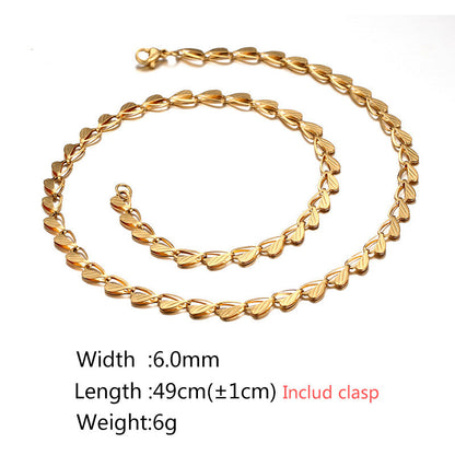 Heart Leaves Chain Bracelet, Set
