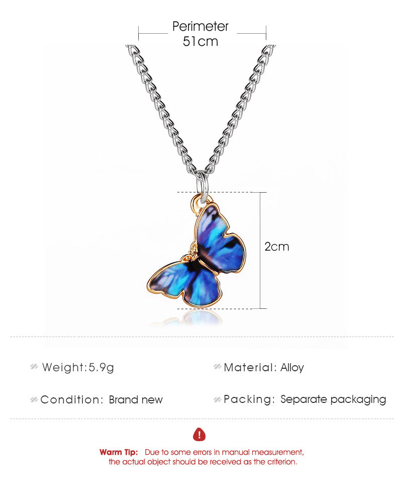 Butterfly Pendant Necklace & Bracelet Set