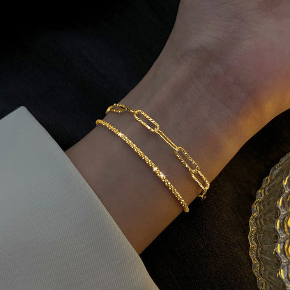 Gold And Sliver Rhinestones Bracelet