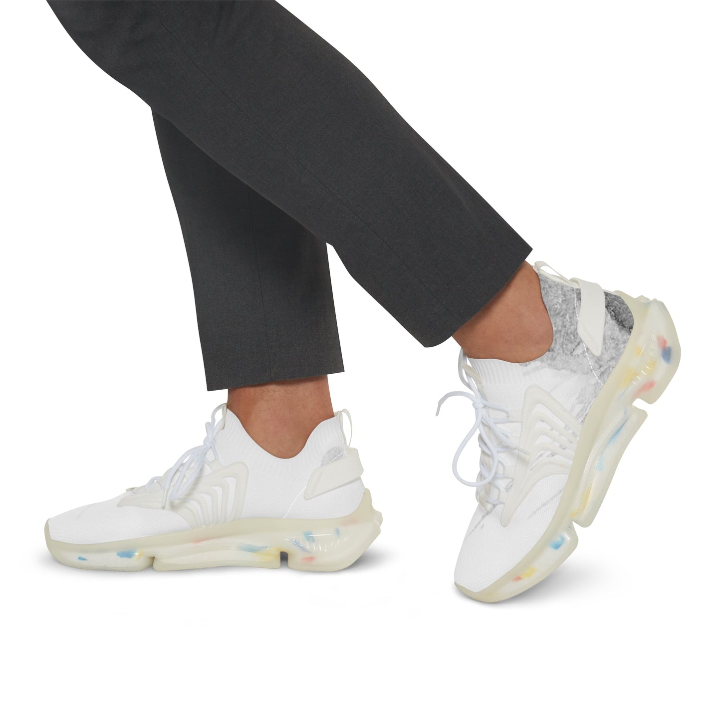 Watercolour Grey Splash - Mens Street Sneakers