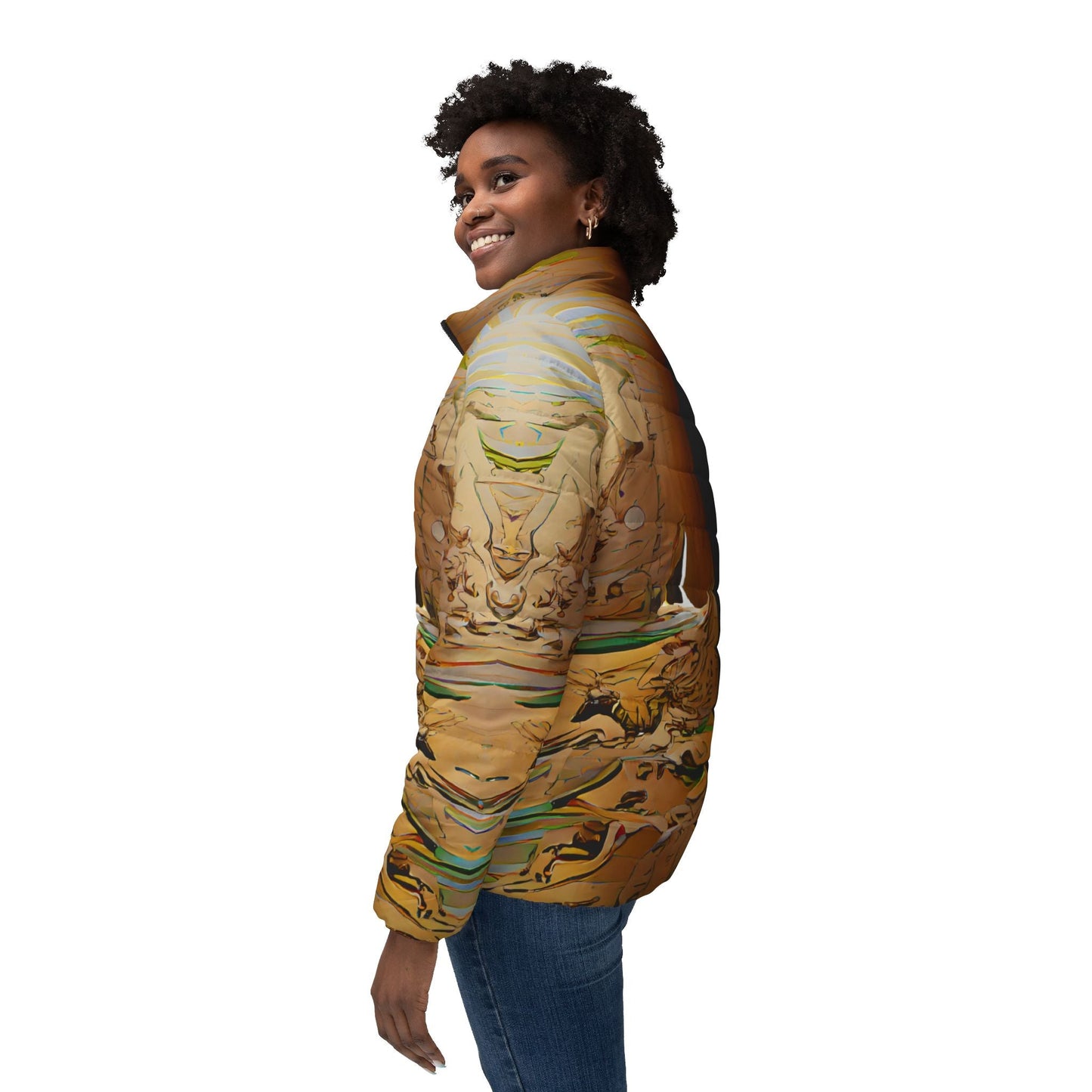 Half Black Half Gāolàng - Womens Puffer Jacket