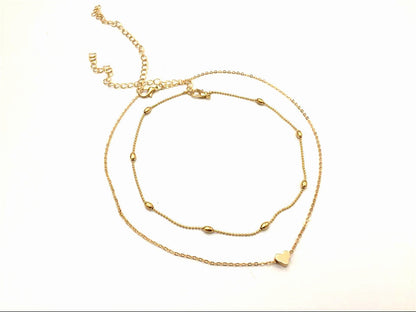 Multi-Layer Necklace – Heart, Moon & Star Pendant