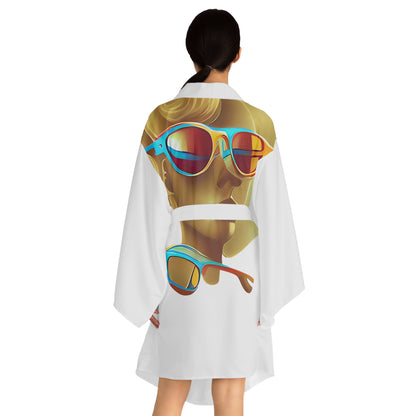 Retro Cool White - Womens Kimono Robe