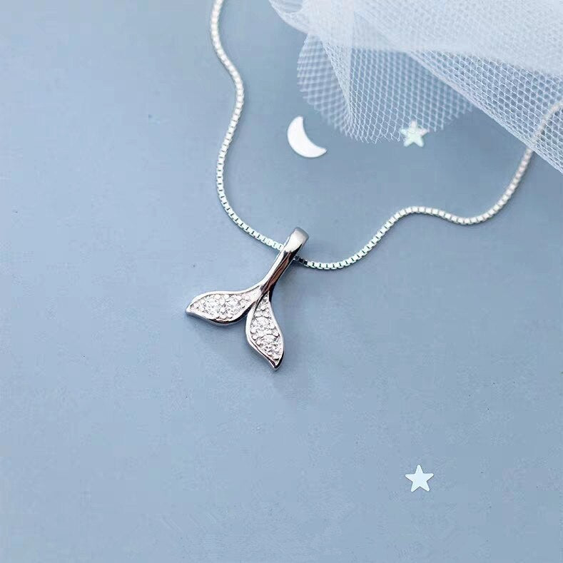 S925 Sterling Silver Mermaid Tail Necklace