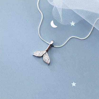 S925 Sterling Silver Mermaid Tail Necklace