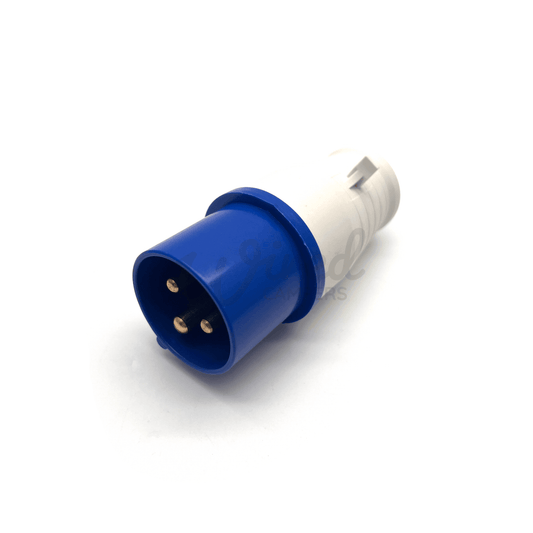 16A 2P+E 220V-240V Blue Male Site Camper Van Hook Up Plug IP44