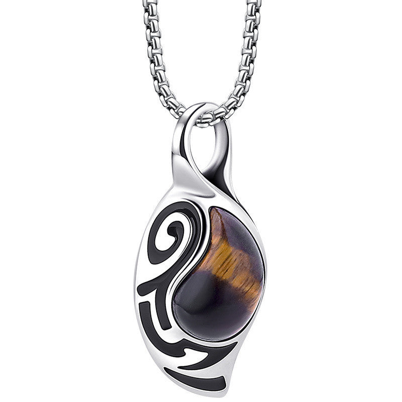 Tiger Eye Stone Chain Necklace