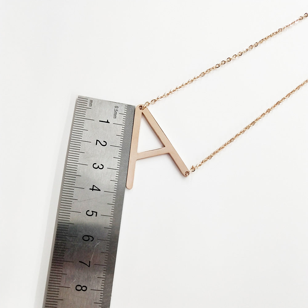 Big Initial Letter Pendant Necklace, Gold Silver, and Rose Gold