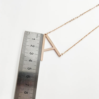 Big Initial Letter Pendant Necklace, Gold Silver, and Rose Gold