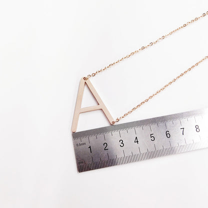 Big Initial Letter Pendant Necklace, Gold Silver, and Rose Gold