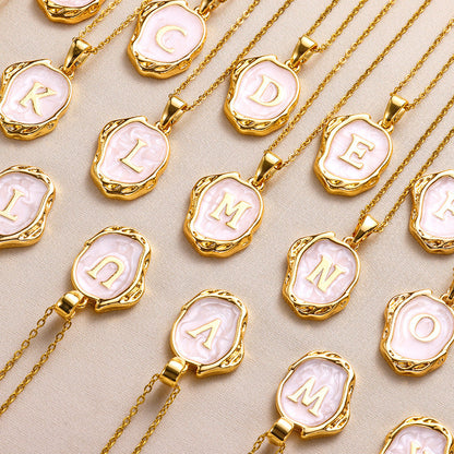 26 Letters Drop Oil Three Dimensional Necklace