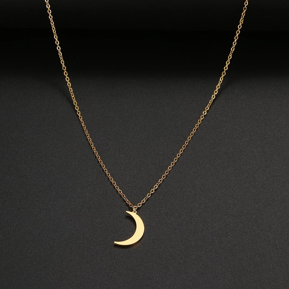 Simple Moon Pendant Necklace