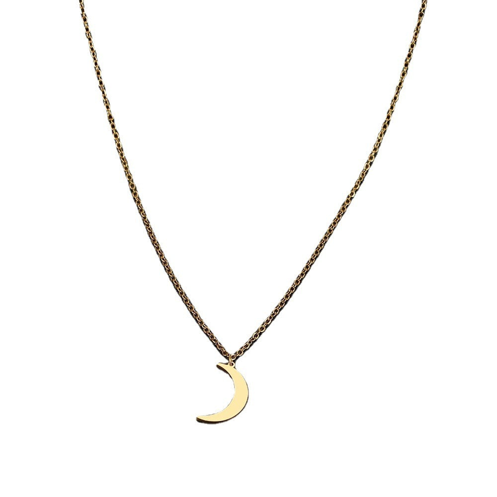Simple Moon Pendant Necklace