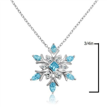 Zircon Christmas Snowflake Necklace