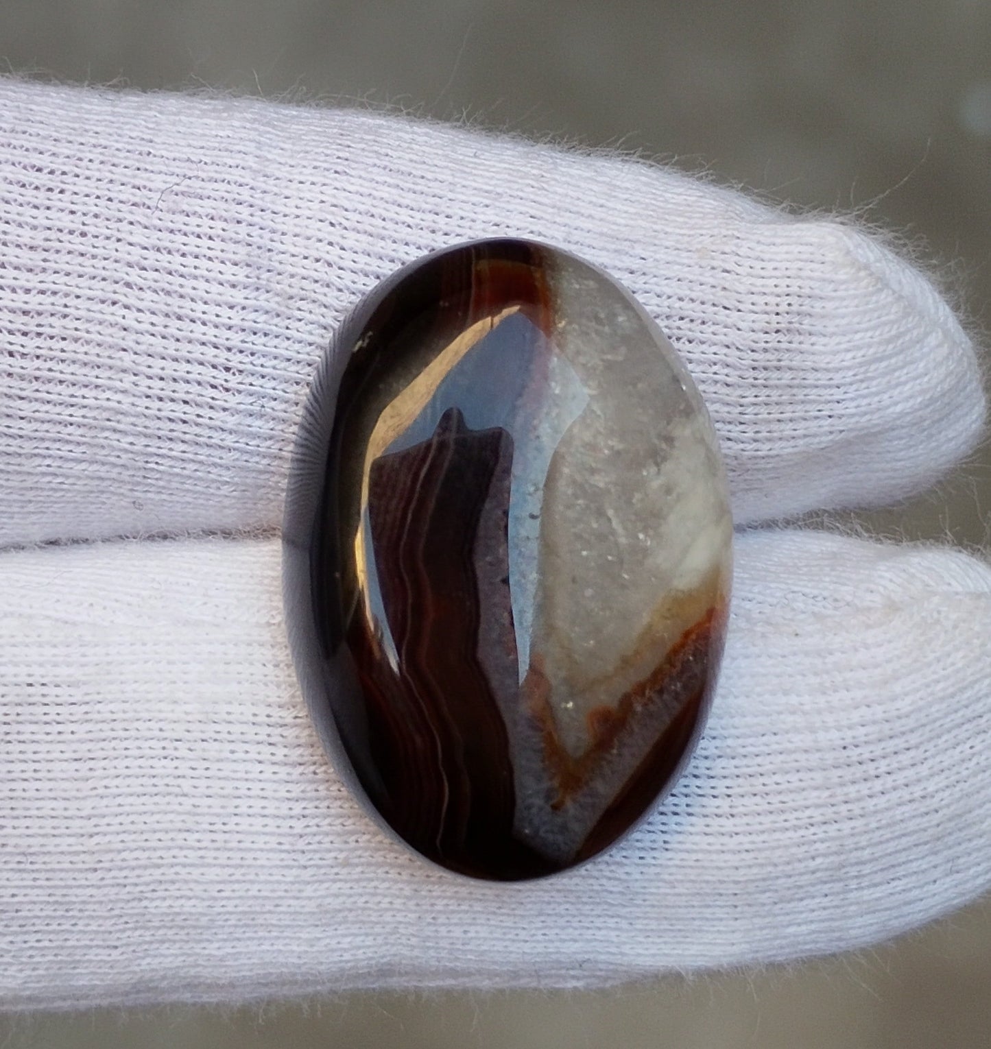 25ct Agate Cabochon - Sulaimani Aqeeq  - 17 x 14mm