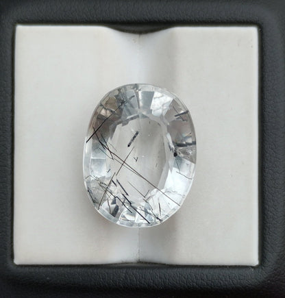 20.4ct Black Tourmalated Quartz  Black Rutile Quartz - Rutilated Quartz