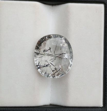 7.3ct Black Tourmalated Quartz  Black Rutile Quartz - Rutilated Quartz