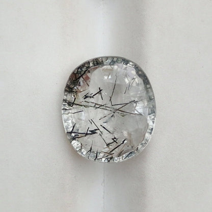 7.3ct Black Tourmalated Quartz  Black Rutile Quartz - Rutilated Quartz