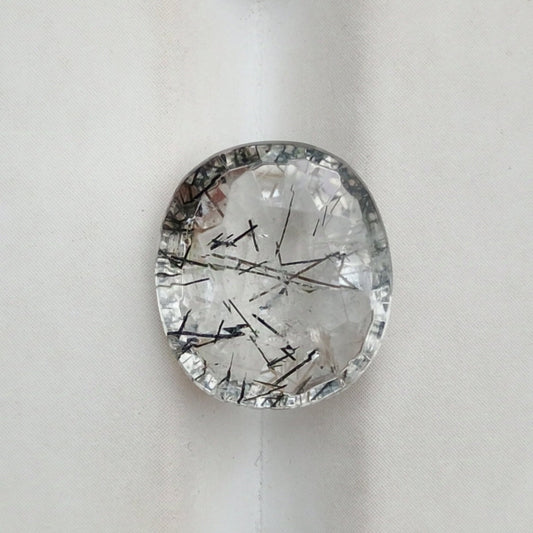 7.3ct Black Tourmalated Quartz  Black Rutile Quartz - Rutilated Quartz