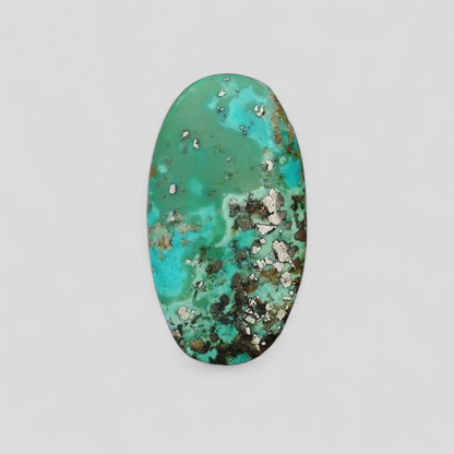 23.9ct Green Turquoise with Pyrite, Natural Feroza Stone Dimension 15x28x8mm